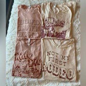 Lot of four Pink Lily boutique graphic t shirts size large